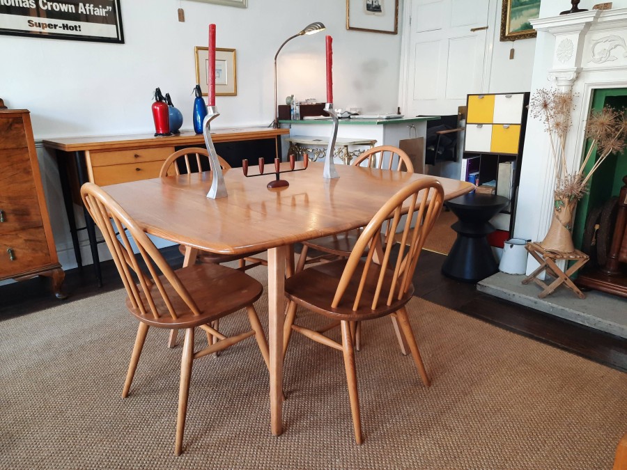 Ercol Dining Table And Four Chairs Circa 1960s